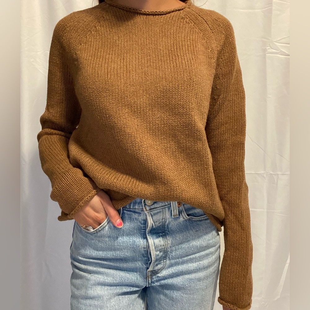 Caramel colored crew neck sweater